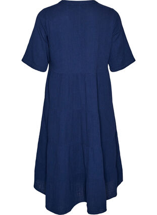 loose cotton midi dress Cotton Midi Dress With Pockets, Long Sleeve Dress