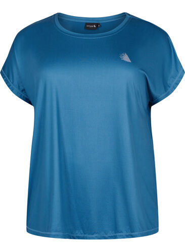 Short sleeved workout t-shirt, Blue Wing Teal, Packshot image number 0