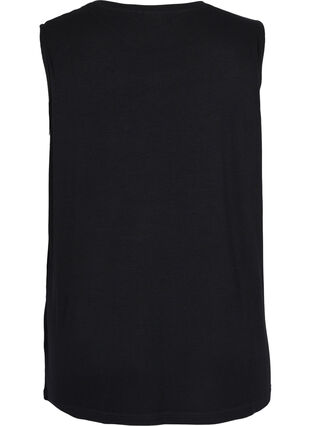 Sleeveless pyjama top in viscose, Black, Packshot image number 1