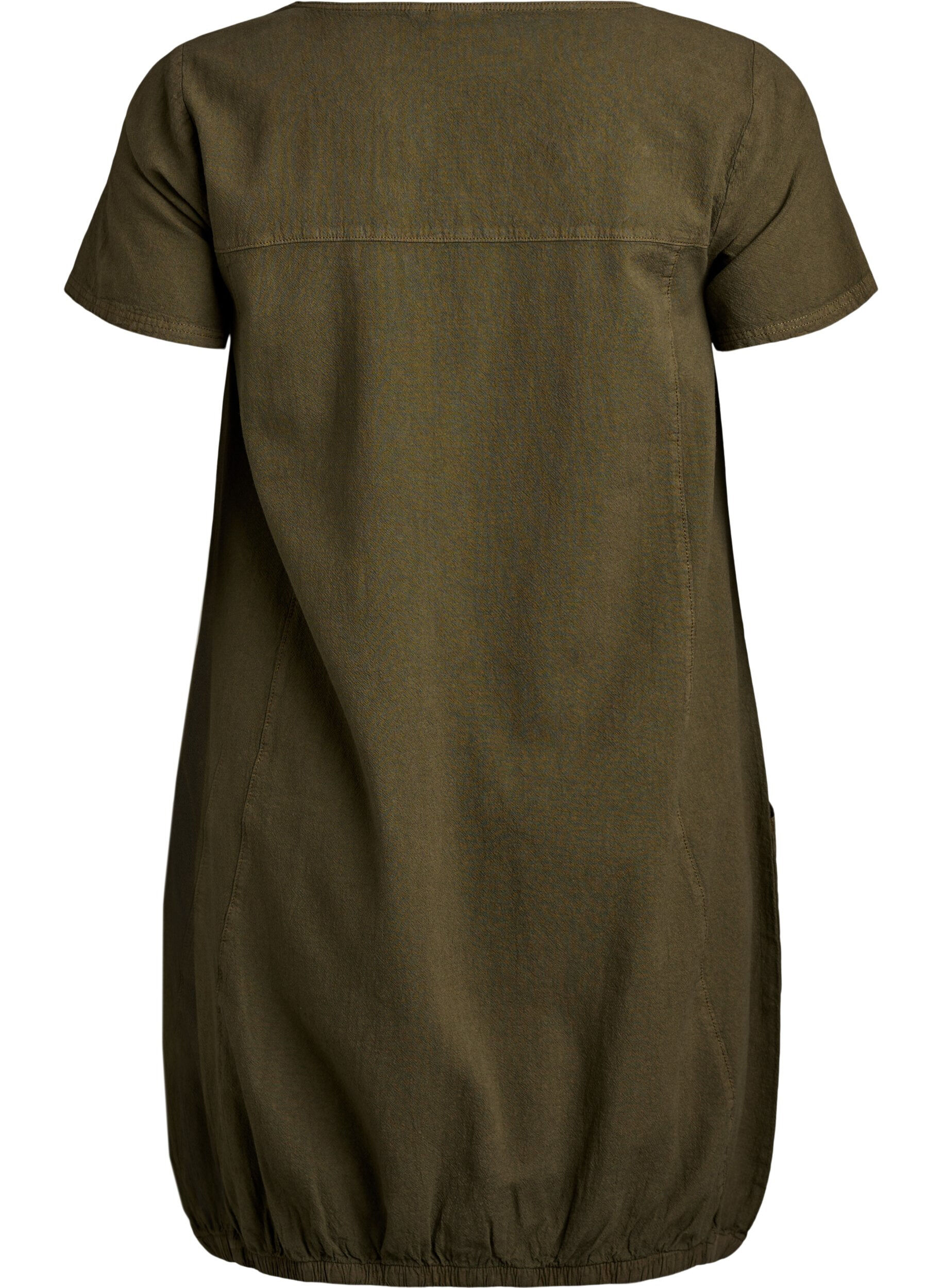 Zizzifashion Short sleeve cotton dress, Green, Packshot image number 1