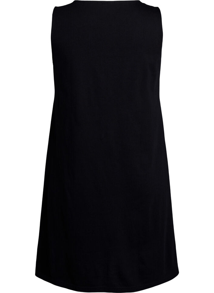 Sleeveless A-line dress, Black, Packshot image number 1