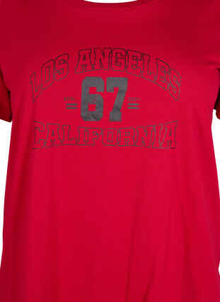 Cotton t-shirt with print on the front, Tango Red LOS , Packshot image number 2