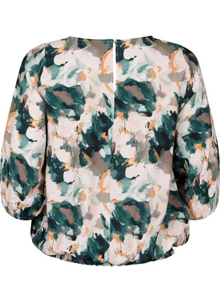 Viscose smock blouse with print, Duck Gr. Forest AOP, Packshot image number 1
