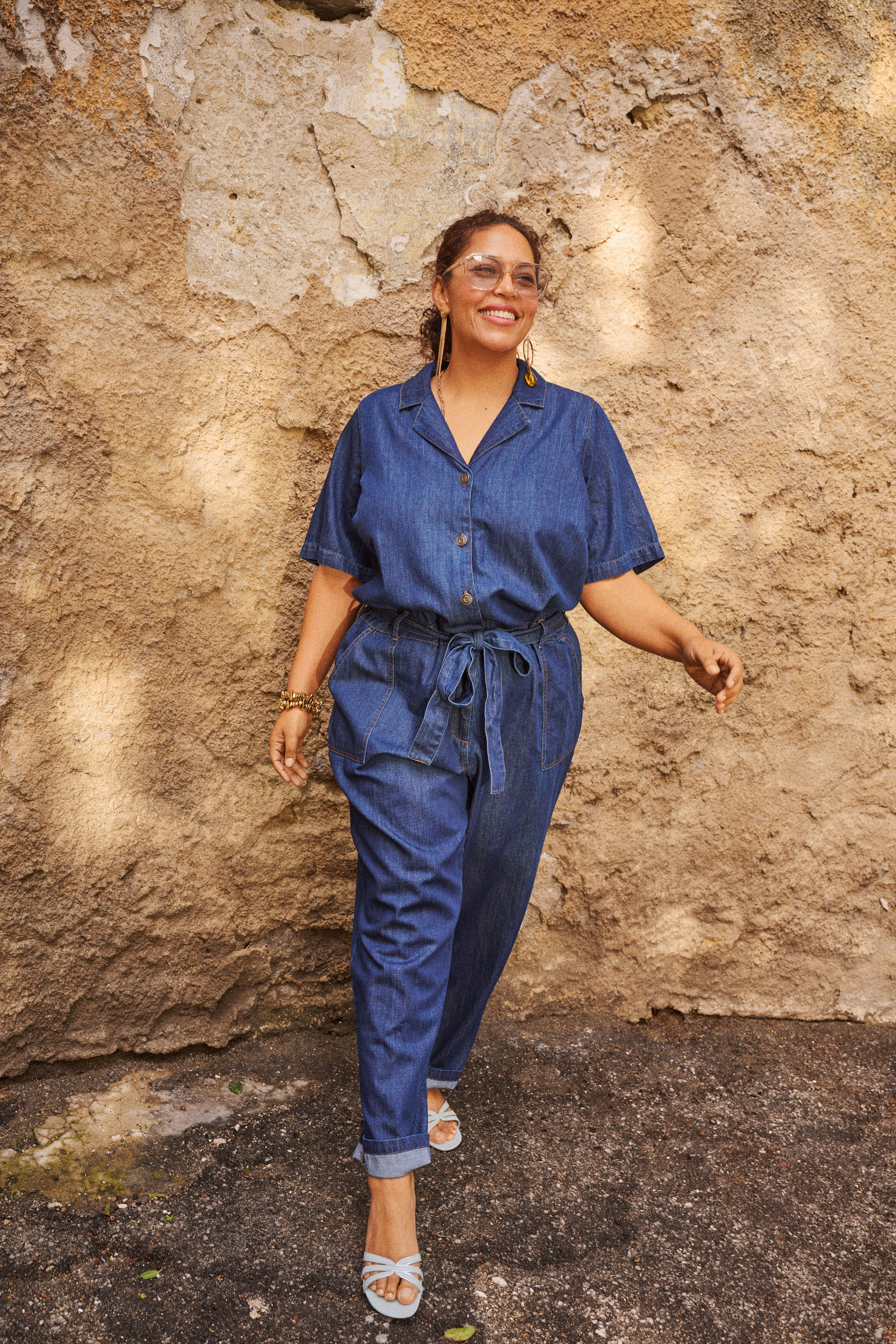 Zizzifashion Denim jumpsuit, , Model