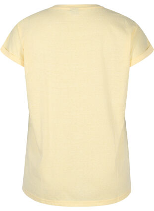 Mottled t-shirt in cotton, Pale Banana Melange, Packshot image number 1