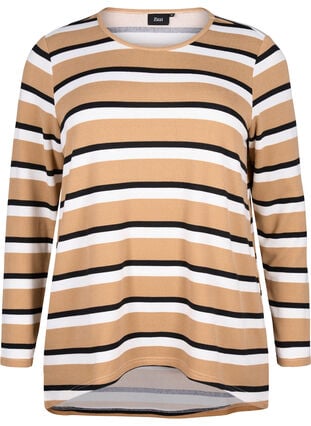 Striped blouse with long sleeves, Stripe, Packshot image number 0