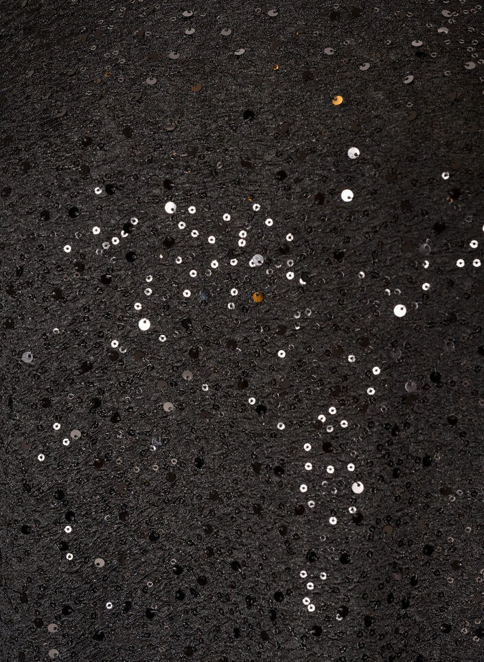Short sequin dress with an A-line shape, Black, Packshot image number 2