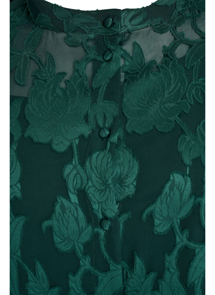 Short A-line dress with a floral print, Green, Packshot image number 2