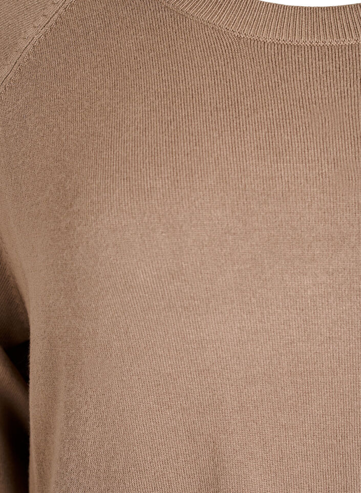Knitted blouse with side buttons, Beige, Packshot image number 2