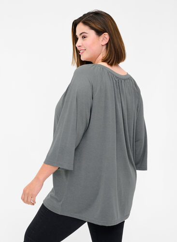 Plain blouse with 2/4 sleeves, Urban Chic Mél, Model image number 1