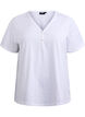 FLASH - T-shirt with button detail, White, Packshot image number 0