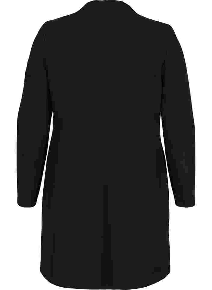 Long classic blazer made from a viscose mix, Black, Packshot image number 1