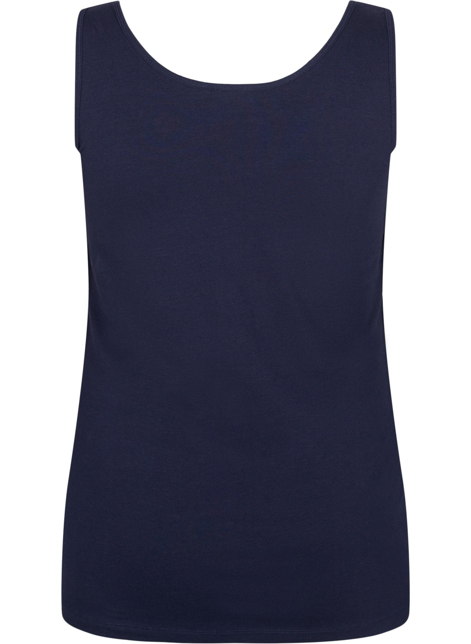 ZizzifashionSolid color basic top in cotton, Blue, Packshot image number 1