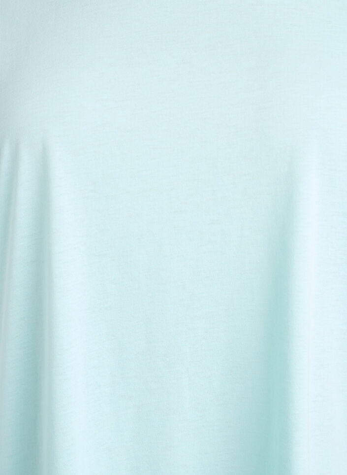 Short-sleeved cotton blend t-shirt, Turquoise, Packshot image number 2