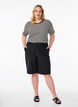 Striped T-shirt with ribbed texture, Black, Model image number 1