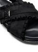 Wide fit - Sandal with criss-cross straps and ruffle edges, Black, Packshot image number 3