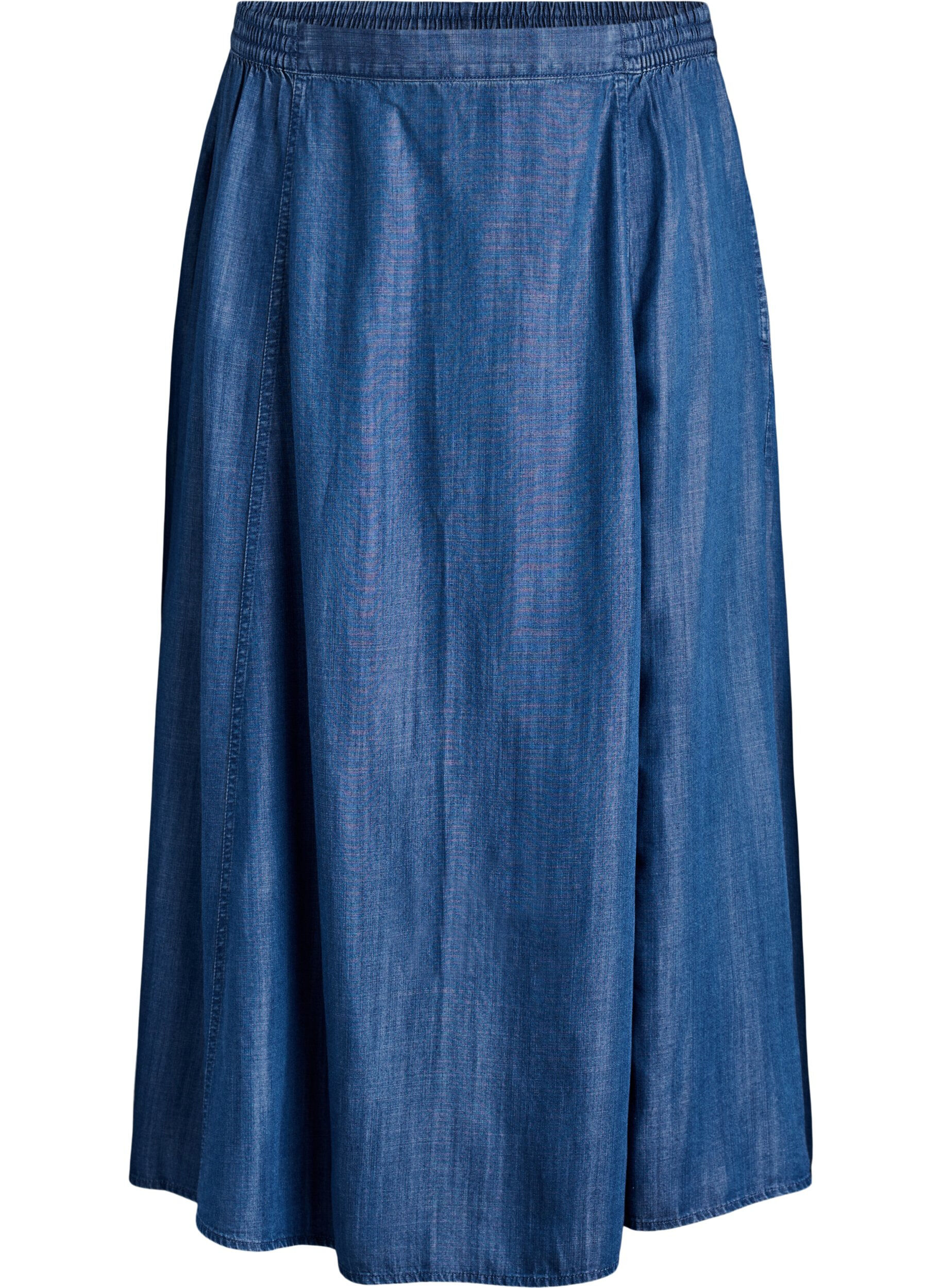 ZizzifashionMaxi skirt in lyocell with a denim look, Blue, Packshot image number 0