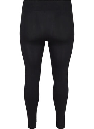 Plain seamless ski leggings, Black, Packshot image number 1