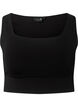 Sports bra with square neckline, Black, Packshot image number 0