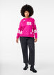 Knitted jumper with snowflakes, Pink, Model image number 1