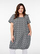 Short-sleeved cotton dress with print, Black, Model image number 0