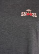Short sleeve nightgown with text print, Black, Packshot image number 2
