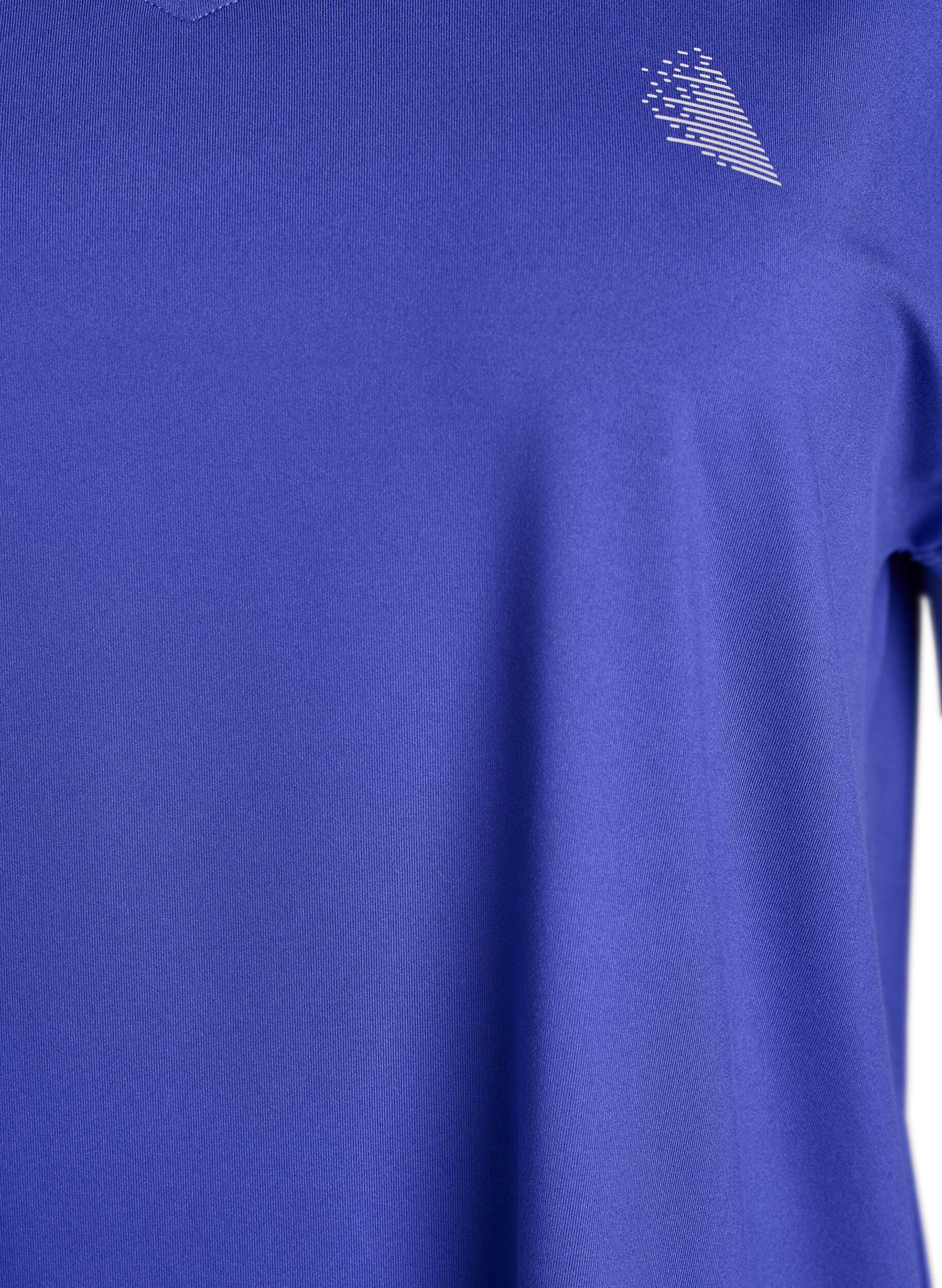 ZizzifashionShort sleeve sport t-shirt with v-neck, Purple, Packshot image number 2