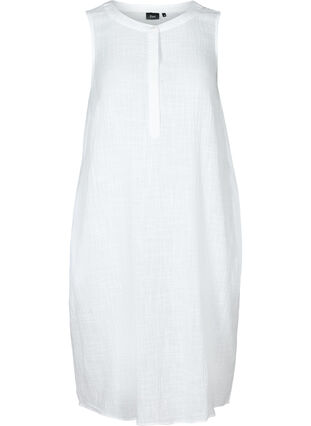 Sleeveless cotton dress, White, Packshot image number 0