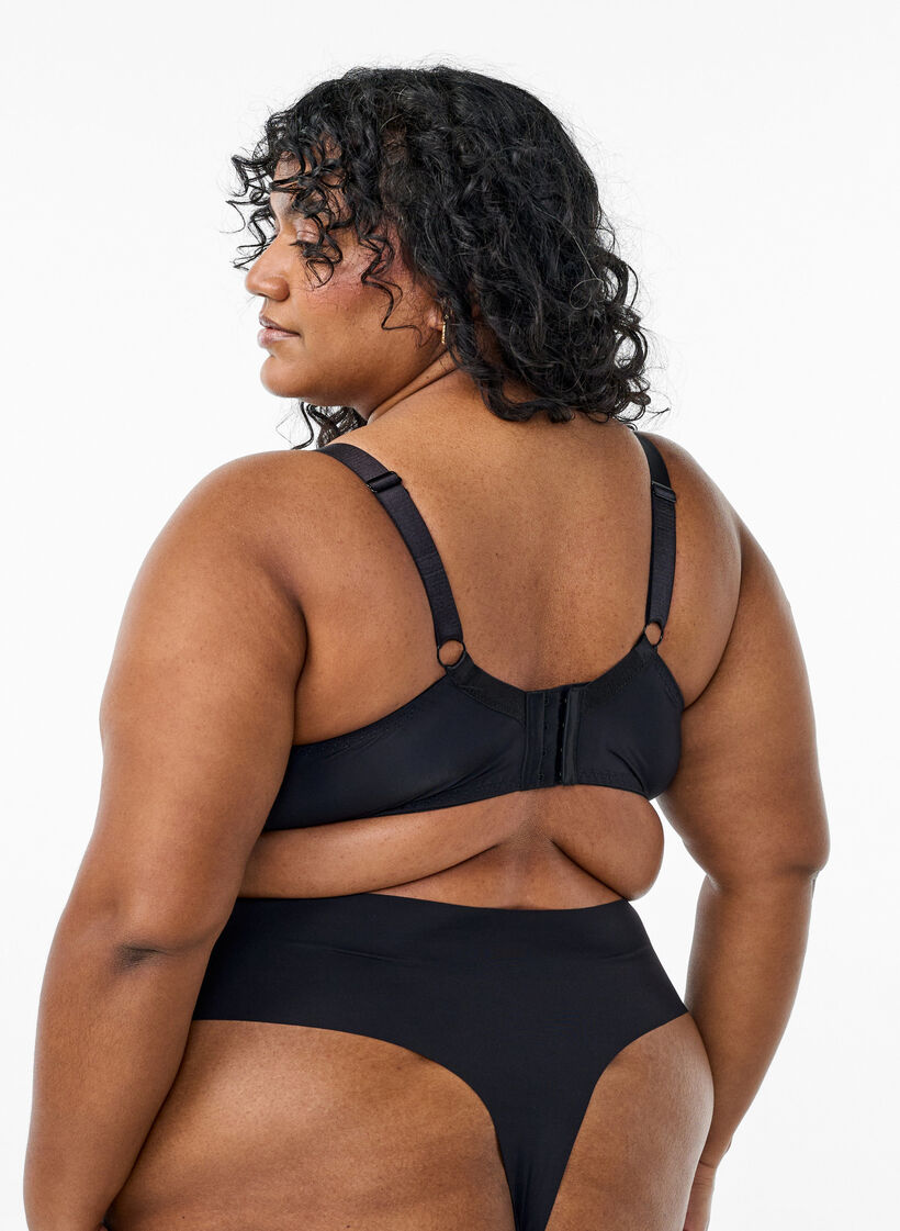 Padded bra with lace, Black, Model image number 2