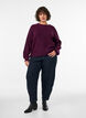 Ribbed jumper with balloon sleeves, Purple, Model image number 1
