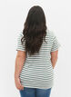 Cotton t-shirt with stripes and v-neck, B.White/SeaP.Stripes, Model image number 1