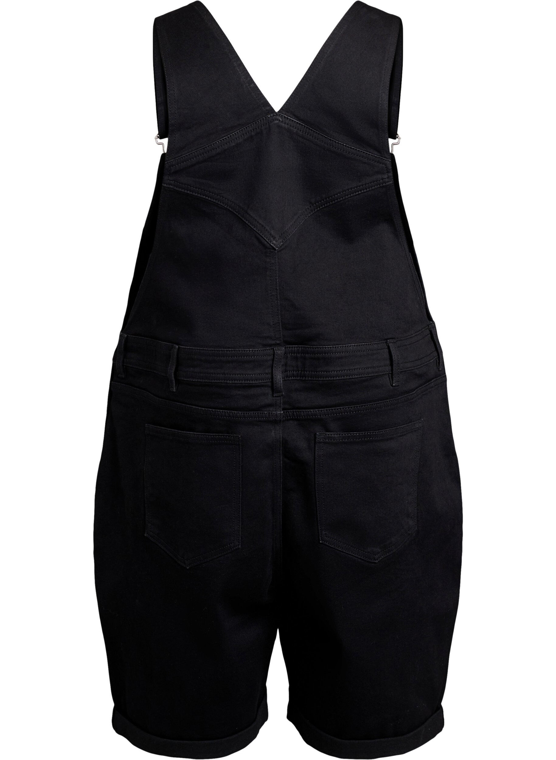 Zizzifashion Denim overalls shorts, Black, Packshot image number 1