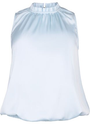 Sleeveless party top in satin, Delicate Blue, Packshot image number 0