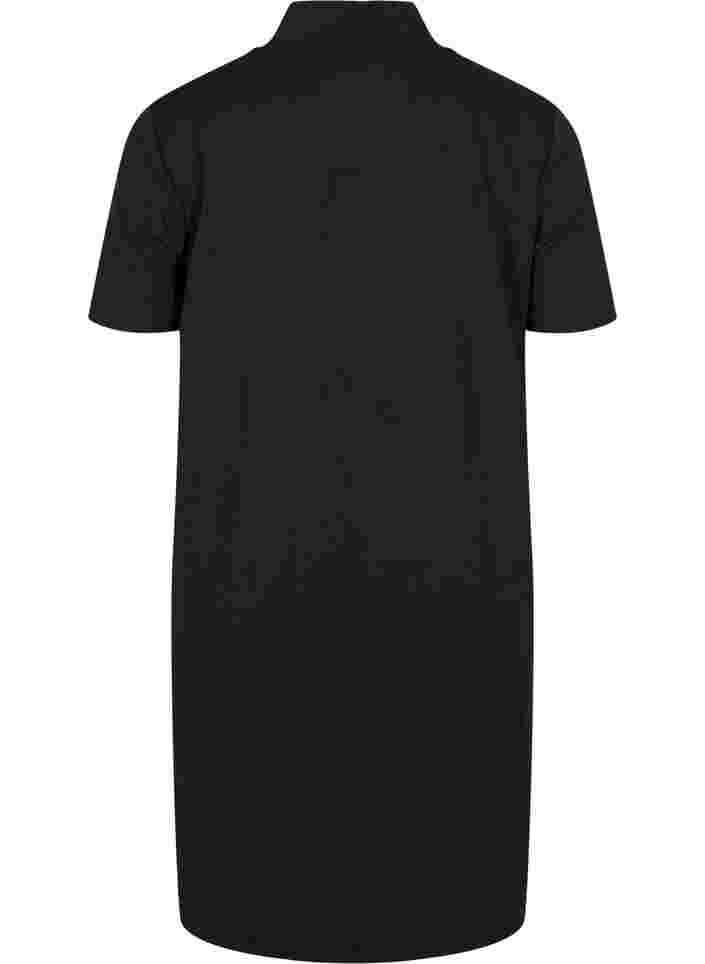 Short sleeve dress with high neck, Black, Packshot image number 1