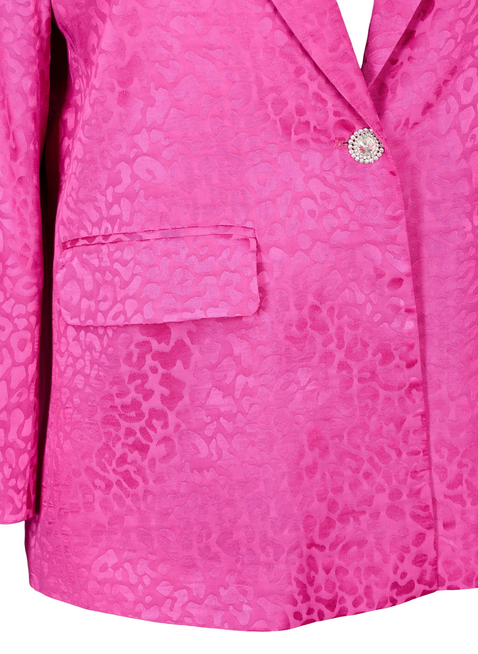 Zizzifashion Tone-on-tone jacquard blazer in viscose, Rose Violet, Packshot image number 2