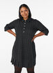 Short bouclé dress with decorative buttons, Black, Model image number 0
