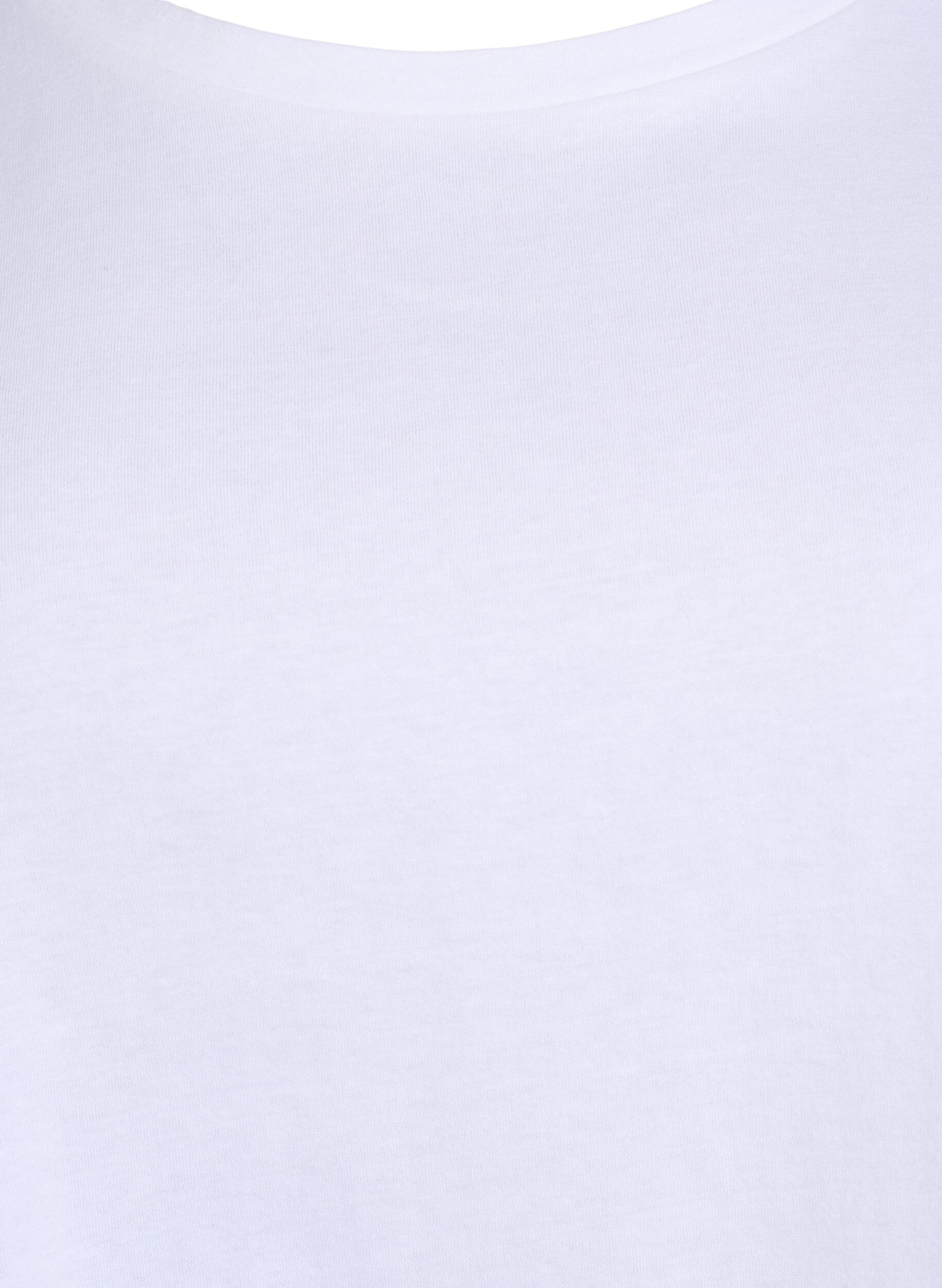 Zizzifashion T-shirt with Broderie Anglaise sleeves, White, Packshot image number 2
