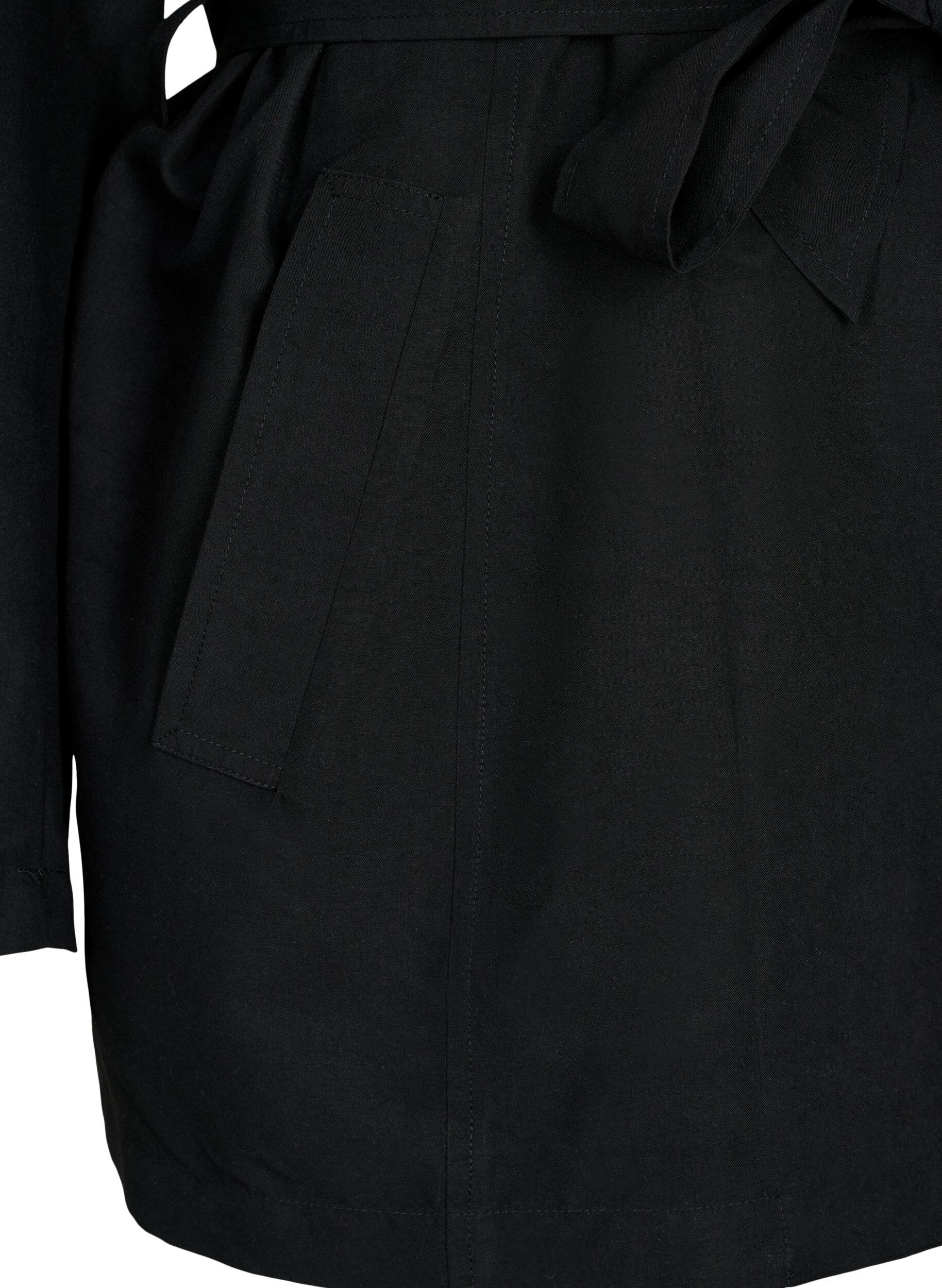 Zizzifashion Trench coat with belt and pockets, Black, Packshot image number 3