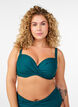 Bikini top with underwire and draping, Green, Model image number 0