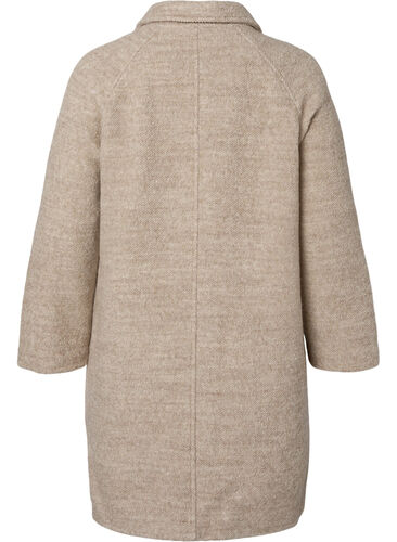 Plaid bouclé coat with buttons, Simply Taupe, Packshot image number 1