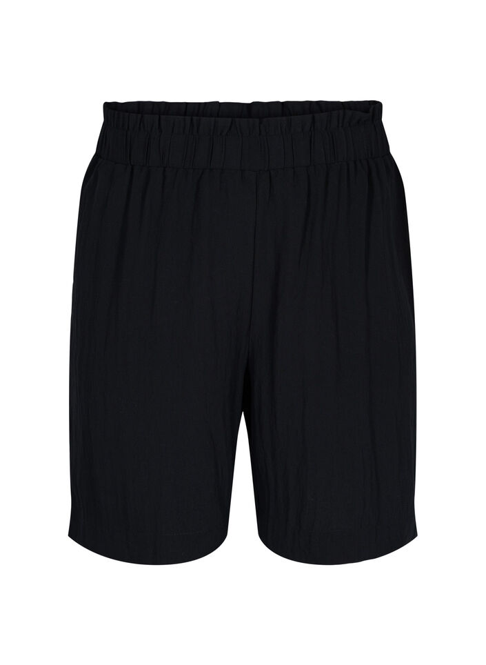 Loose shorts in viscose, Black, Packshot image number 0