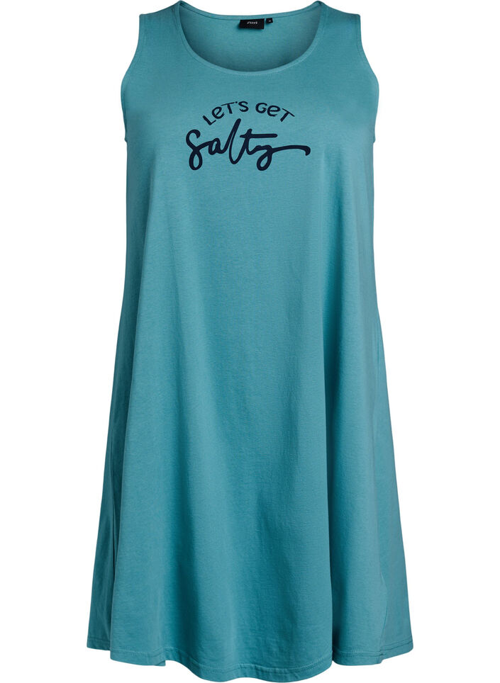 Sleeveless A-line dress, Blue, Packshot image number 0