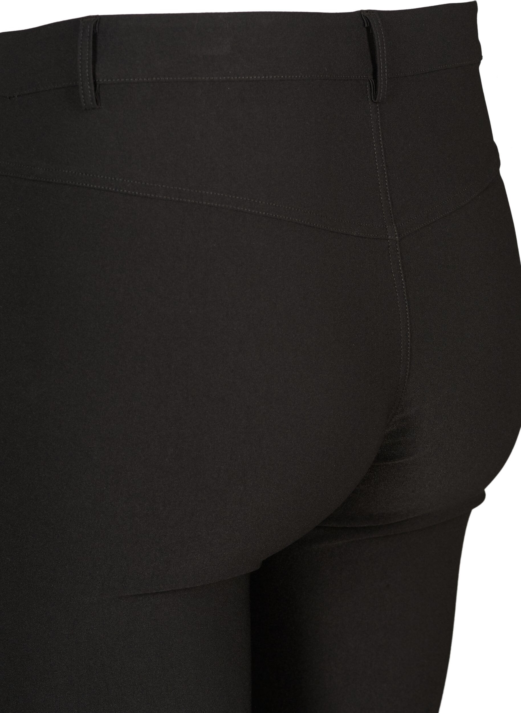 Zizzifashion Close-fitting trousers with zipper details, Black, Packshot image number 3