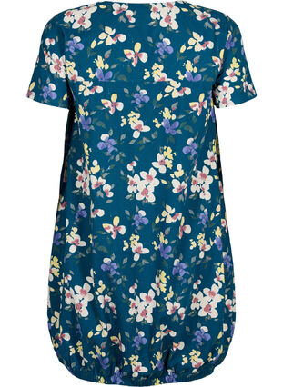 Short-sleeved, printed cotton dress, Legion Blue AOP, Packshot image number 1