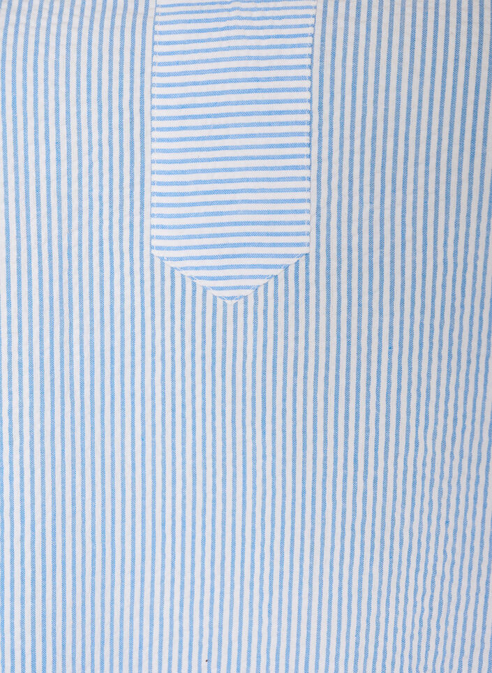Striped cotton dress with ruffles and an A-line fit, Light Blue, Packshot image number 2