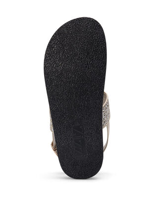 Wide fit glitter sandal with Velcro closure, Gold Glitter, Packshot image number 4