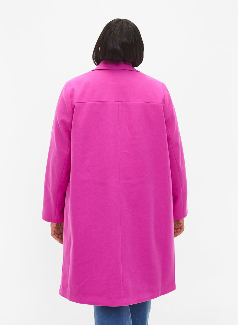 Coat with double-breasted button closure - Pink - Sz. 42-60 - Zizzifashion | Regenjacken