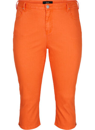 Close-fitting capris with zip, Orange , Packshot image number 0