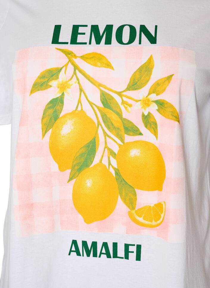 Cotton T-shirt with print, White, Packshot image number 2
