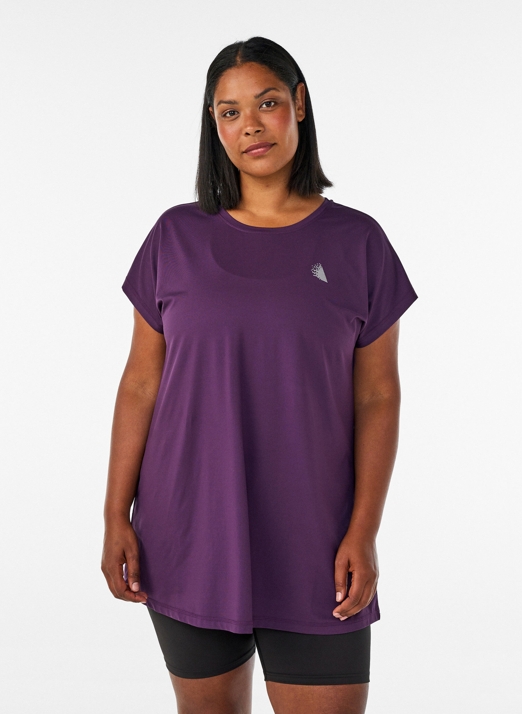 ZizzifashionLong workout T-shirt, Purple, Model image number 0